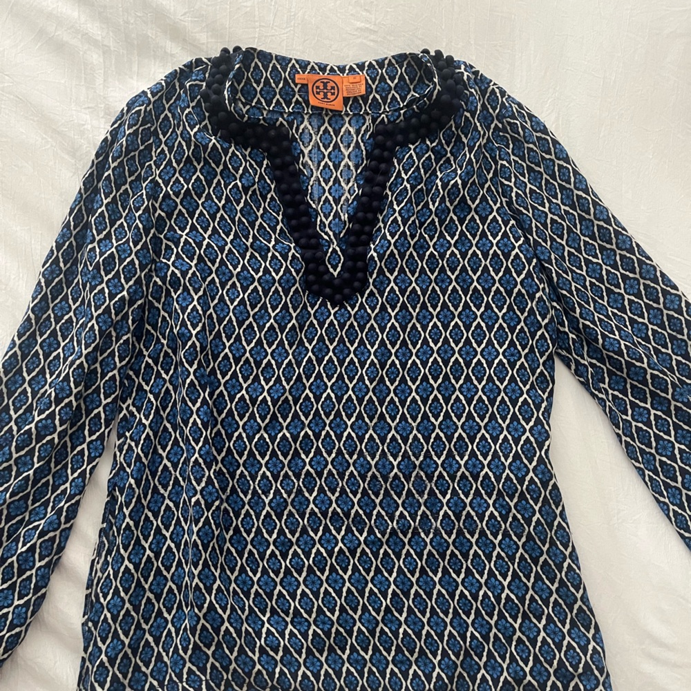 Navy Pattered Tory Burch Tunic